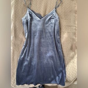 NEW Abercrombie blue velvet slip dress